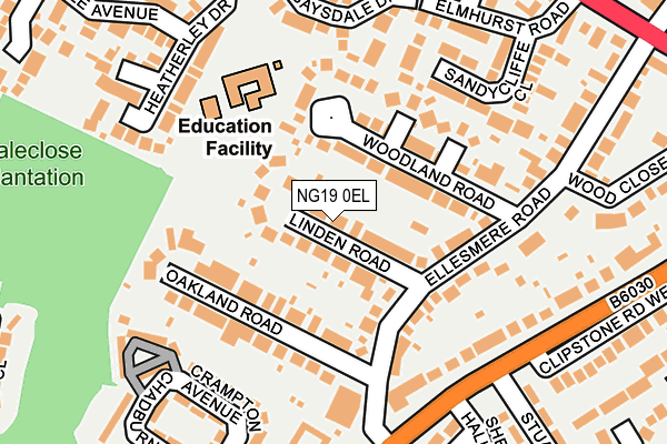 NG19 0EL map - OS OpenMap – Local (Ordnance Survey)