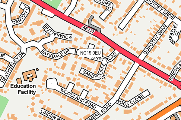 NG19 0EU map - OS OpenMap – Local (Ordnance Survey)