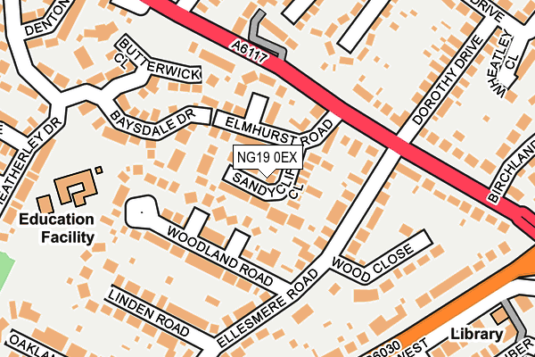 NG19 0EX map - OS OpenMap – Local (Ordnance Survey)