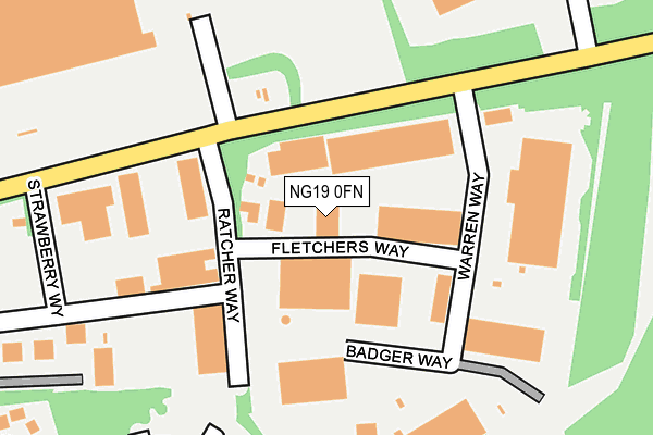 NG19 0FN map - OS OpenMap – Local (Ordnance Survey)