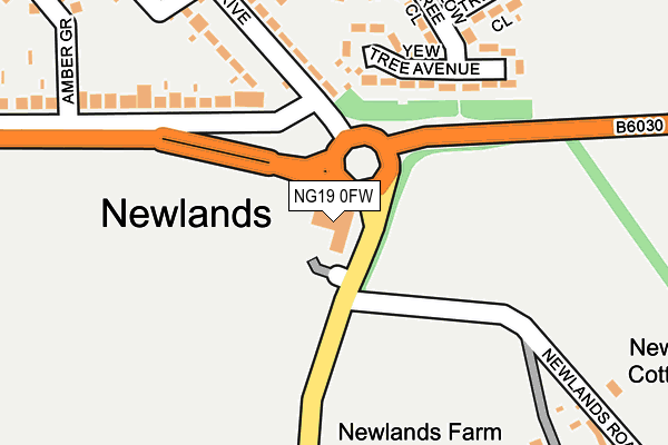 NG19 0FW map - OS OpenMap – Local (Ordnance Survey)