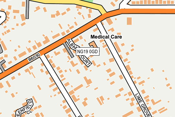 NG19 0GD map - OS OpenMap – Local (Ordnance Survey)