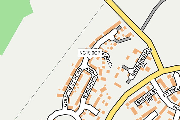 NG19 0GP map - OS OpenMap – Local (Ordnance Survey)