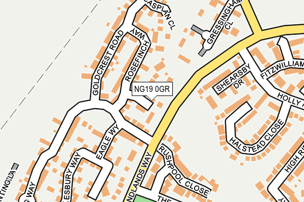 NG19 0GR map - OS OpenMap – Local (Ordnance Survey)