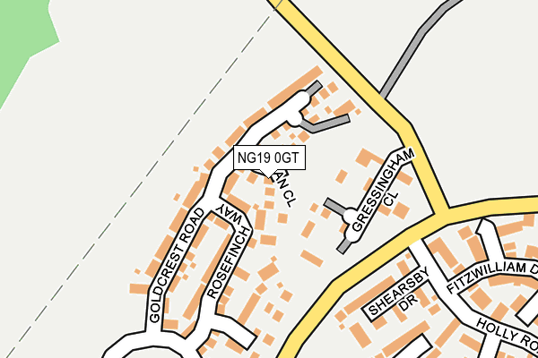 NG19 0GT map - OS OpenMap – Local (Ordnance Survey)