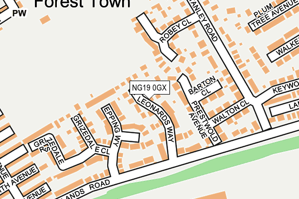 NG19 0GX map - OS OpenMap – Local (Ordnance Survey)