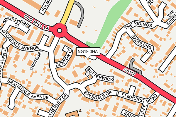 NG19 0HA map - OS OpenMap – Local (Ordnance Survey)