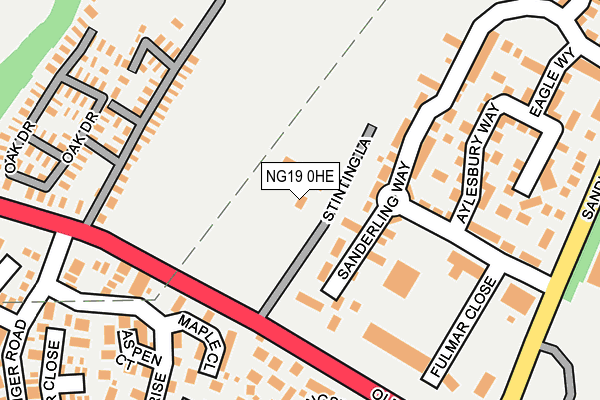 NG19 0HE map - OS OpenMap – Local (Ordnance Survey)