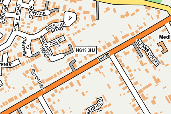 NG19 0HJ map - OS OpenMap – Local (Ordnance Survey)