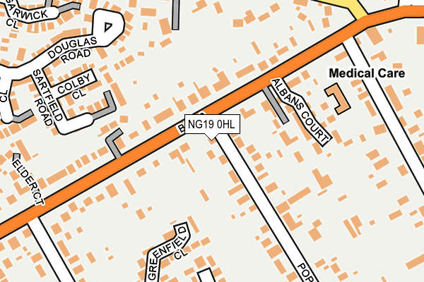 NG19 0HL map - OS OpenMap – Local (Ordnance Survey)