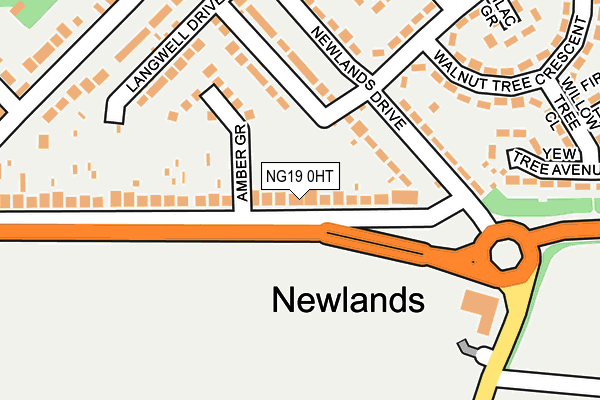 NG19 0HT map - OS OpenMap – Local (Ordnance Survey)