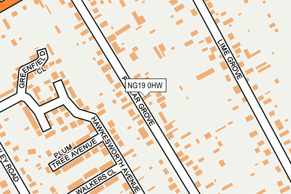 NG19 0HW map - OS OpenMap – Local (Ordnance Survey)