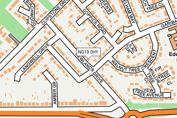 NG19 0HY map - OS OpenMap – Local (Ordnance Survey)