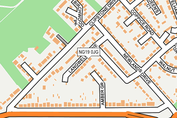 NG19 0JG map - OS OpenMap – Local (Ordnance Survey)