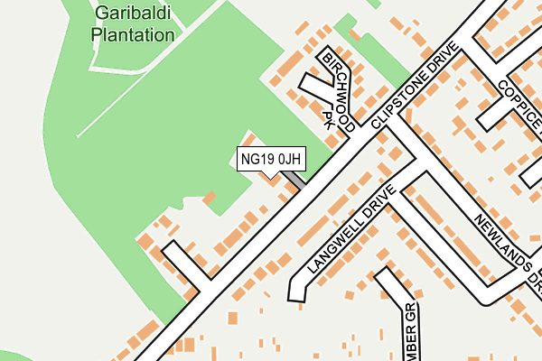 NG19 0JH map - OS OpenMap – Local (Ordnance Survey)