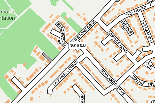 NG19 0JJ map - OS OpenMap – Local (Ordnance Survey)