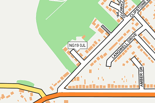 NG19 0JL map - OS OpenMap – Local (Ordnance Survey)