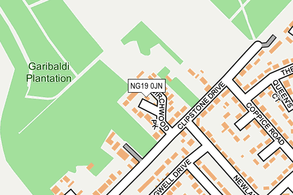 NG19 0JN map - OS OpenMap – Local (Ordnance Survey)
