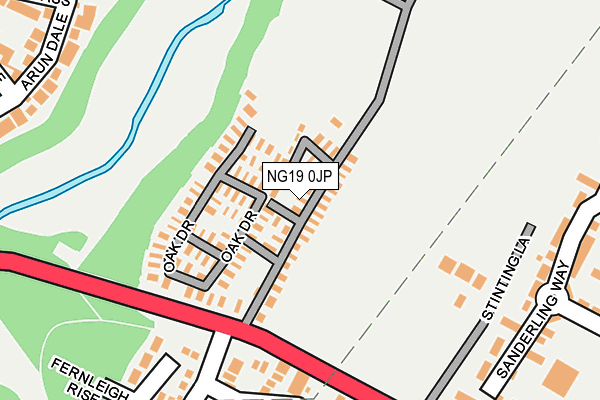 NG19 0JP map - OS OpenMap – Local (Ordnance Survey)