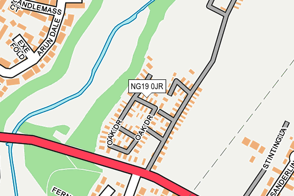 NG19 0JR map - OS OpenMap – Local (Ordnance Survey)