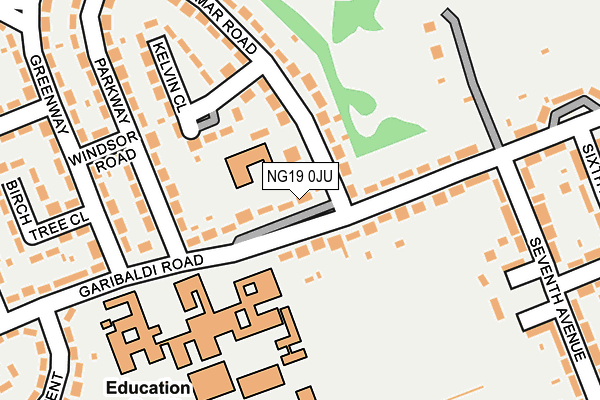 NG19 0JU map - OS OpenMap – Local (Ordnance Survey)