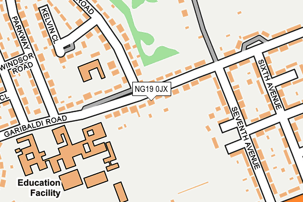 NG19 0JX map - OS OpenMap – Local (Ordnance Survey)