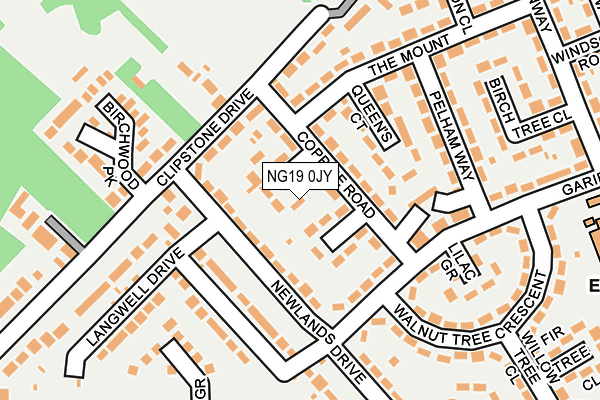 NG19 0JY map - OS OpenMap – Local (Ordnance Survey)