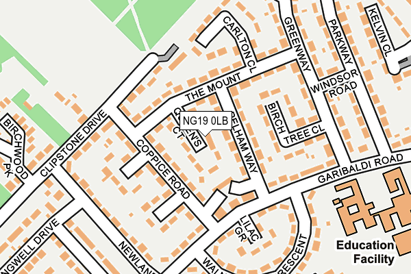 NG19 0LB map - OS OpenMap – Local (Ordnance Survey)