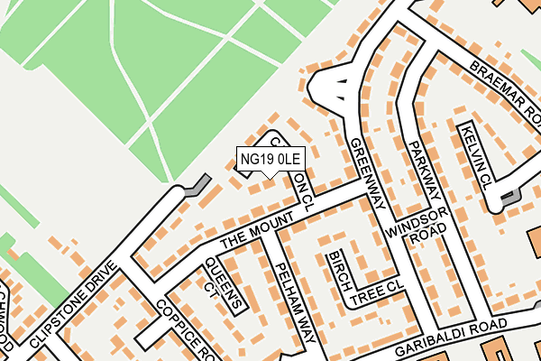 NG19 0LE map - OS OpenMap – Local (Ordnance Survey)