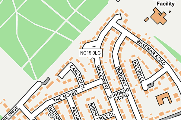 NG19 0LG map - OS OpenMap – Local (Ordnance Survey)