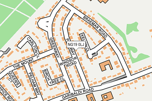NG19 0LJ map - OS OpenMap – Local (Ordnance Survey)