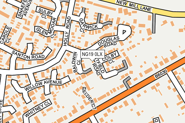 NG19 0LX map - OS OpenMap – Local (Ordnance Survey)