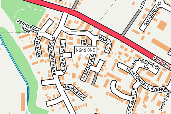 NG19 0NE map - OS OpenMap – Local (Ordnance Survey)