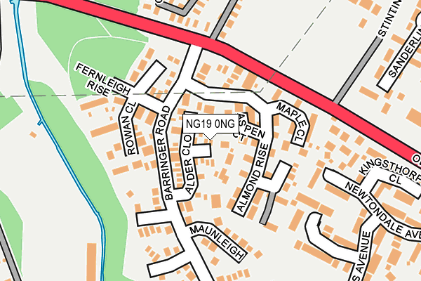 NG19 0NG map - OS OpenMap – Local (Ordnance Survey)