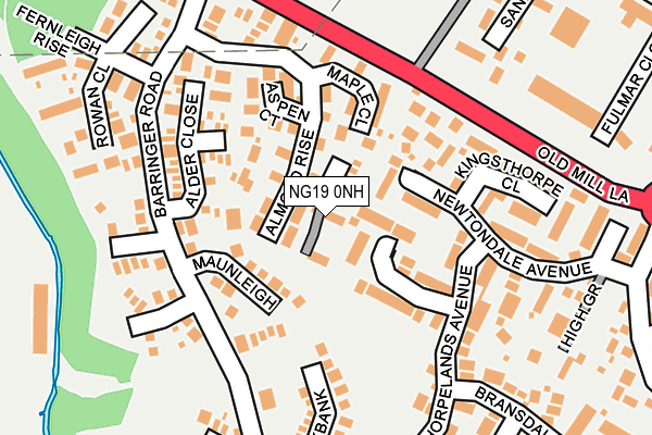 NG19 0NH map - OS OpenMap – Local (Ordnance Survey)