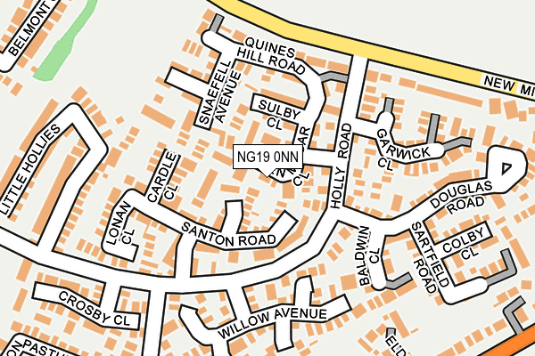 NG19 0NN map - OS OpenMap – Local (Ordnance Survey)