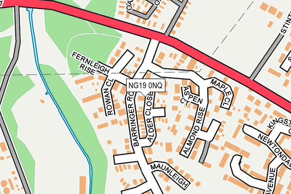 NG19 0NQ map - OS OpenMap – Local (Ordnance Survey)