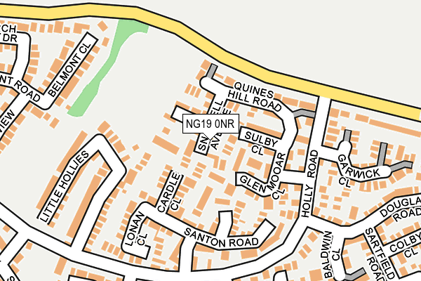 NG19 0NR map - OS OpenMap – Local (Ordnance Survey)