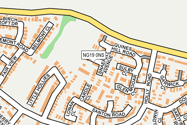 NG19 0NS map - OS OpenMap – Local (Ordnance Survey)