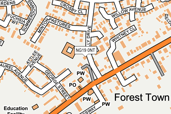 NG19 0NT map - OS OpenMap – Local (Ordnance Survey)