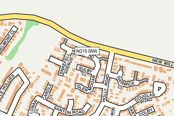 NG19 0NW map - OS OpenMap – Local (Ordnance Survey)