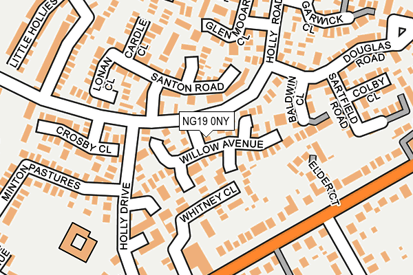 NG19 0NY map - OS OpenMap – Local (Ordnance Survey)