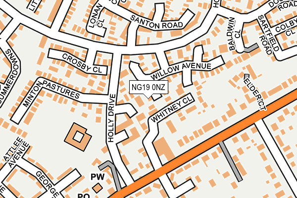 NG19 0NZ map - OS OpenMap – Local (Ordnance Survey)