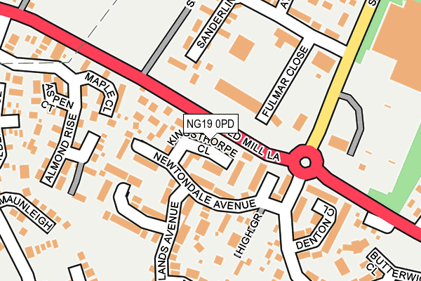 NG19 0PD map - OS OpenMap – Local (Ordnance Survey)