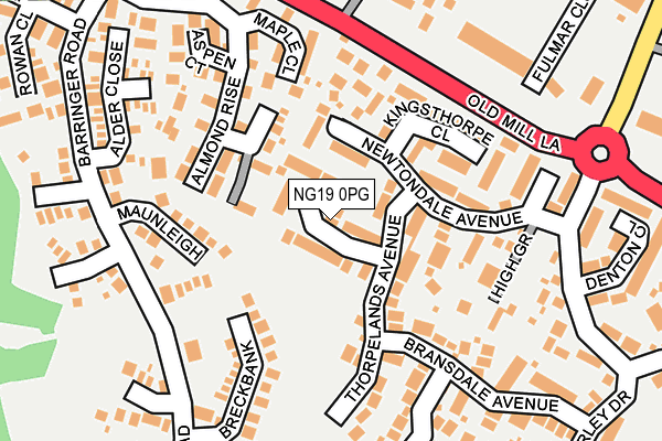 NG19 0PG map - OS OpenMap – Local (Ordnance Survey)