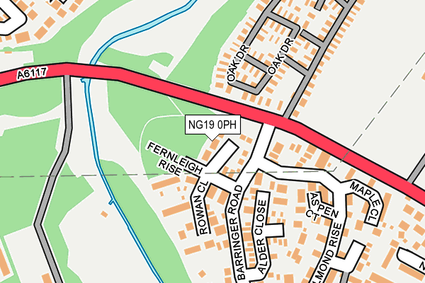 NG19 0PH map - OS OpenMap – Local (Ordnance Survey)