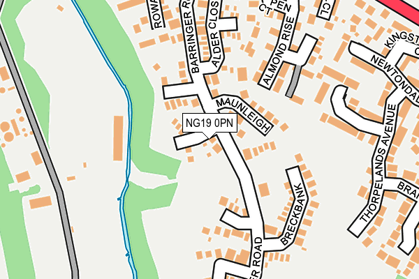 NG19 0PN map - OS OpenMap – Local (Ordnance Survey)