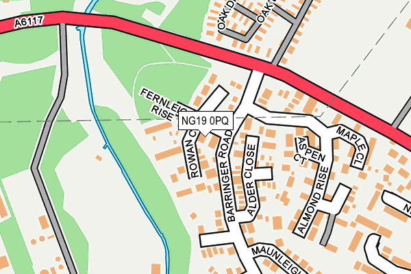 NG19 0PQ map - OS OpenMap – Local (Ordnance Survey)