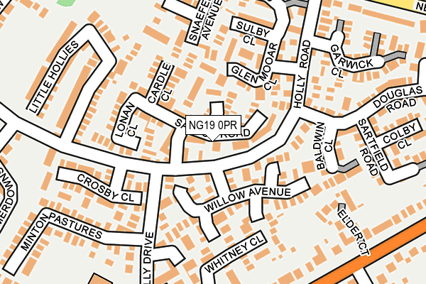 NG19 0PR map - OS OpenMap – Local (Ordnance Survey)