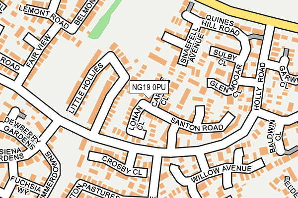 NG19 0PU map - OS OpenMap – Local (Ordnance Survey)